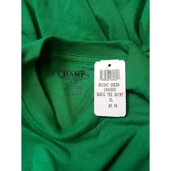 NWT Champs Sports T Shirt Men's Size XL Green Short Sleeve Cotton Shirt - Picture 5 of 8